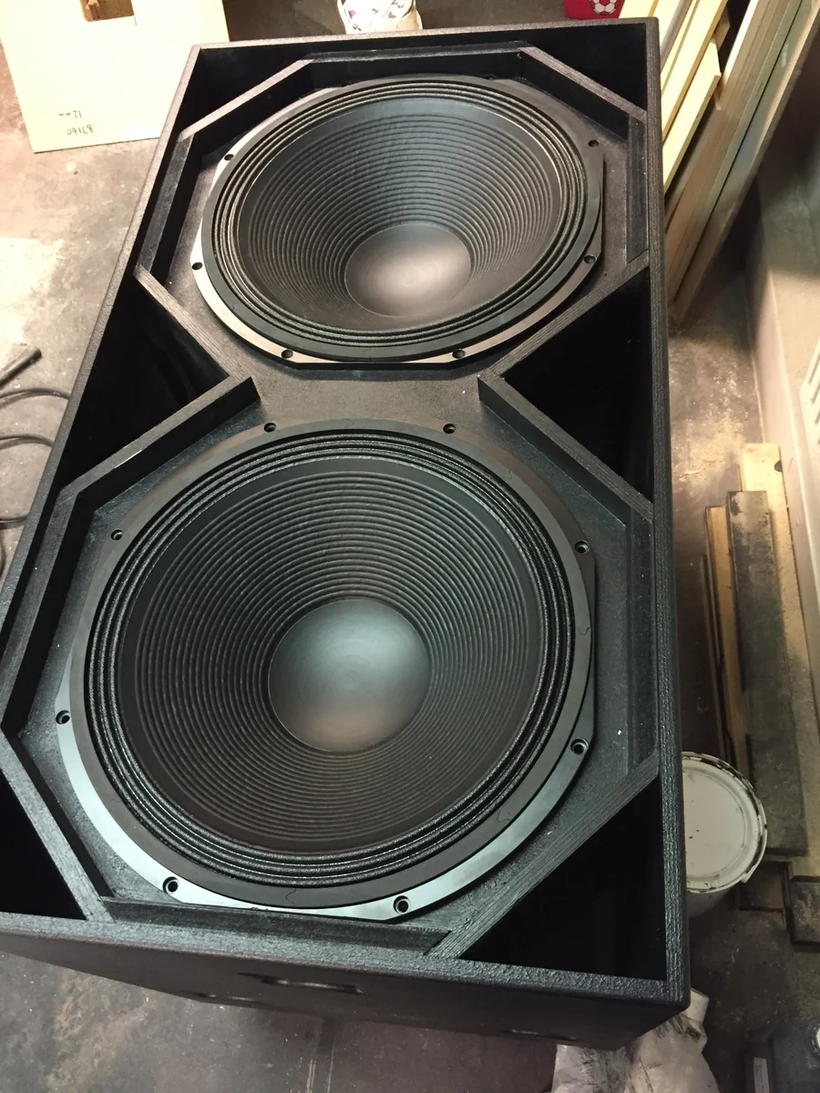 Dual-driver cabinet during assembly