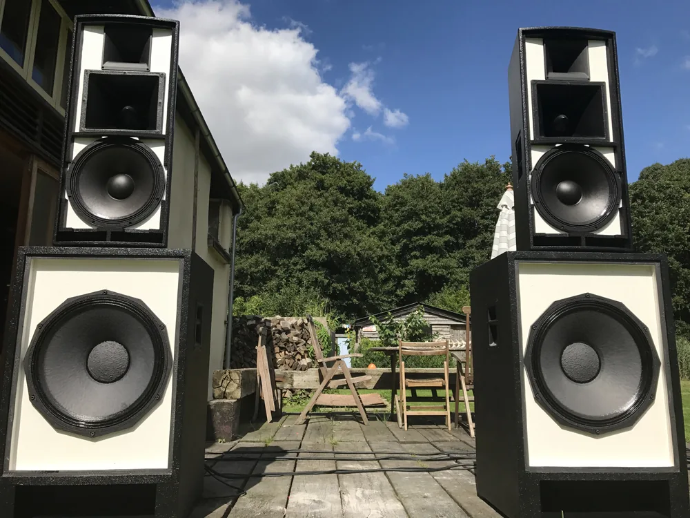 Custom black and white MT1581 pair built to match the customer’s own subwoofers