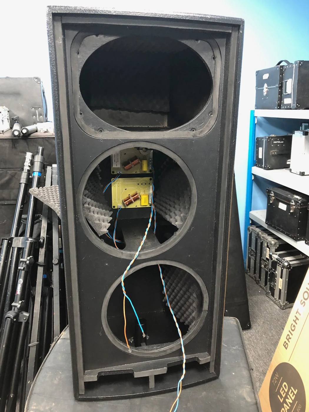 MT2214 cabinet prepared for component fitting