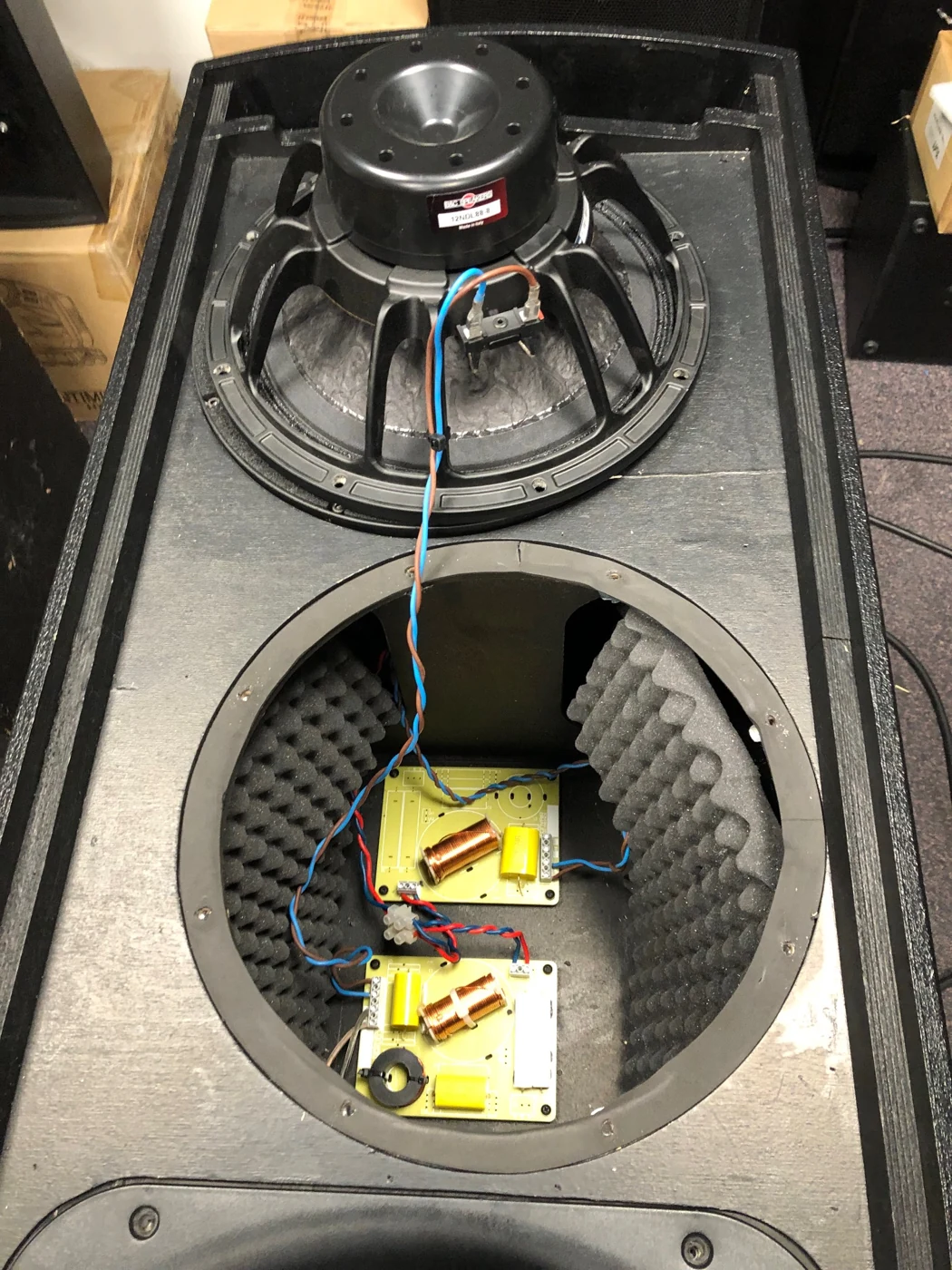 MT2214 crossover, wiring and internal lining